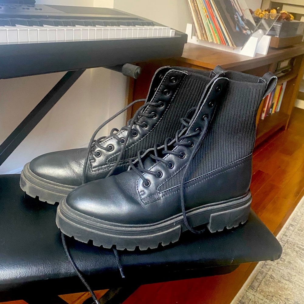 Steve Madden Leather Combat Boots